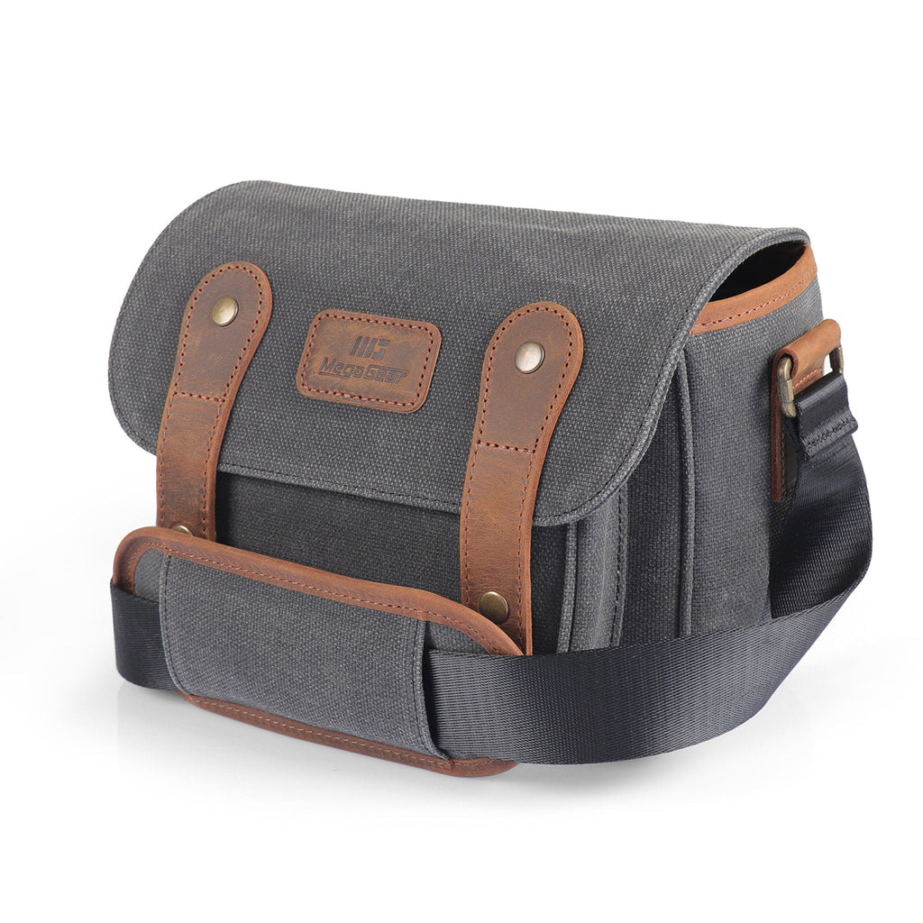 MegaGear Sequoia Canvas Camera Bag Shoulder Bag Case - Compatible with Canon Camera, Nikon, Sony SLR/DSLR Mirrorless Cameras and Lenses