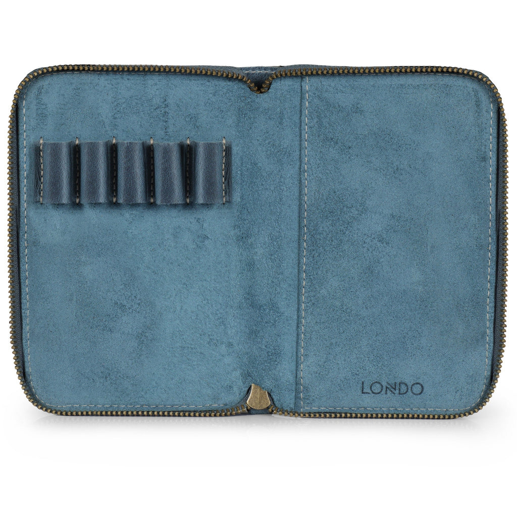 Personalized Hand Crafted Top Grain Leather Travel Journal and Organizer, Padfolio with Pencil Holder, Customized Notepad and Zipper Closure