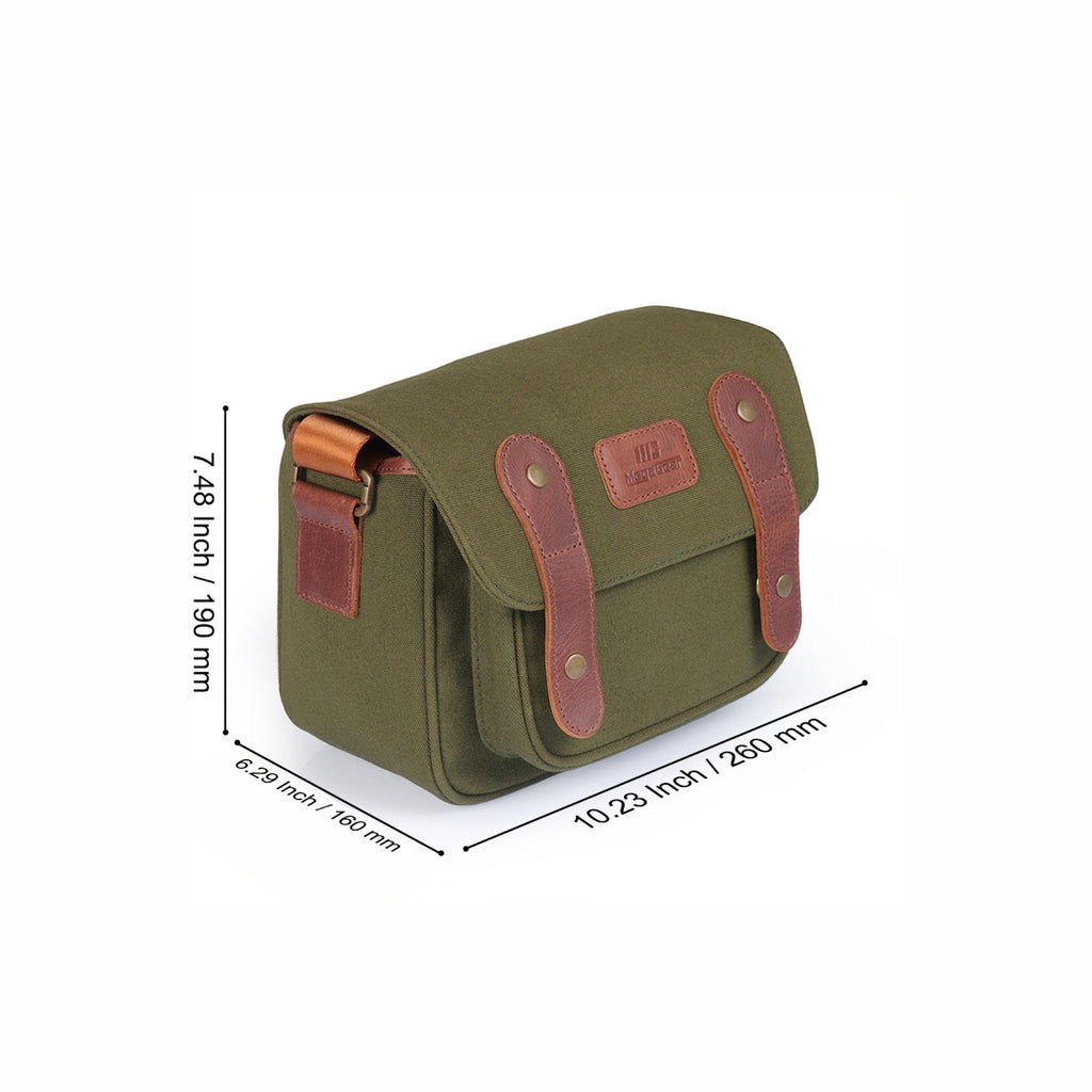 MegaGear Sequoia Canvas Camera Bag Shoulder Bag Case - Compatible with Canon Camera, Nikon, Sony SLR/DSLR Mirrorless Cameras and Lenses