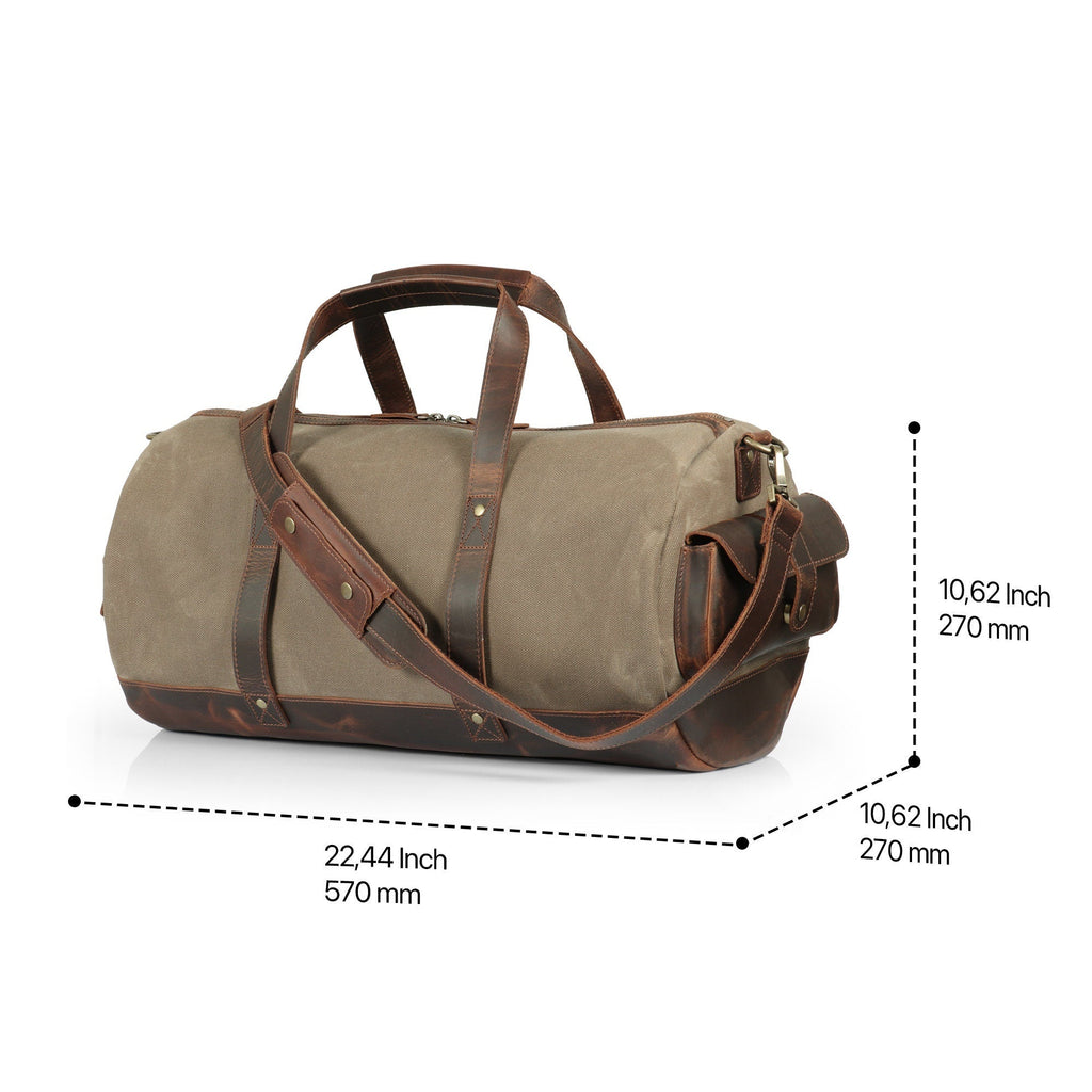 Personalized Handcrafted Top Grain Leather Weekender Bag, High-Quality Durable Canvas Travel Bag, Retro Style Duffel Bag for Men or Women