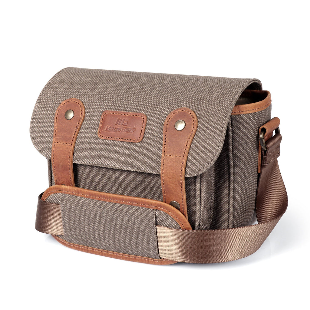 MegaGear Sequoia Canvas Camera Bag Shoulder Bag Case - Compatible with Canon Camera, Nikon, Sony SLR/DSLR Mirrorless Cameras and Lenses